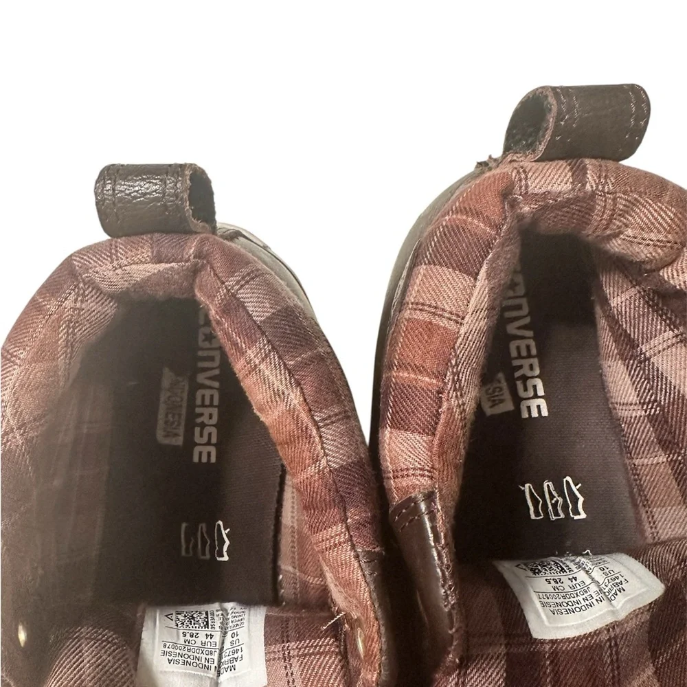 Converse Brown and White Leather Sneakers Size 10 - Picture 5 of 9